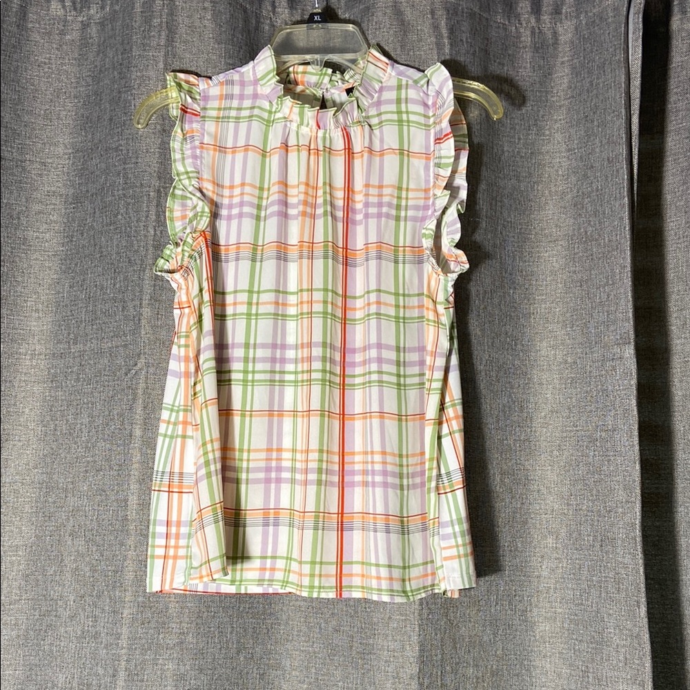 Ann Taylor Factory Multicolor Plaid Blouse
